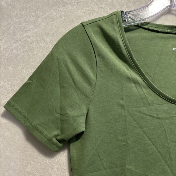 Everlane Women's Scoop Neck T Shirt Short Sleeve Stretch Jade Green Size XXS NWT - Picture 2 of 12
